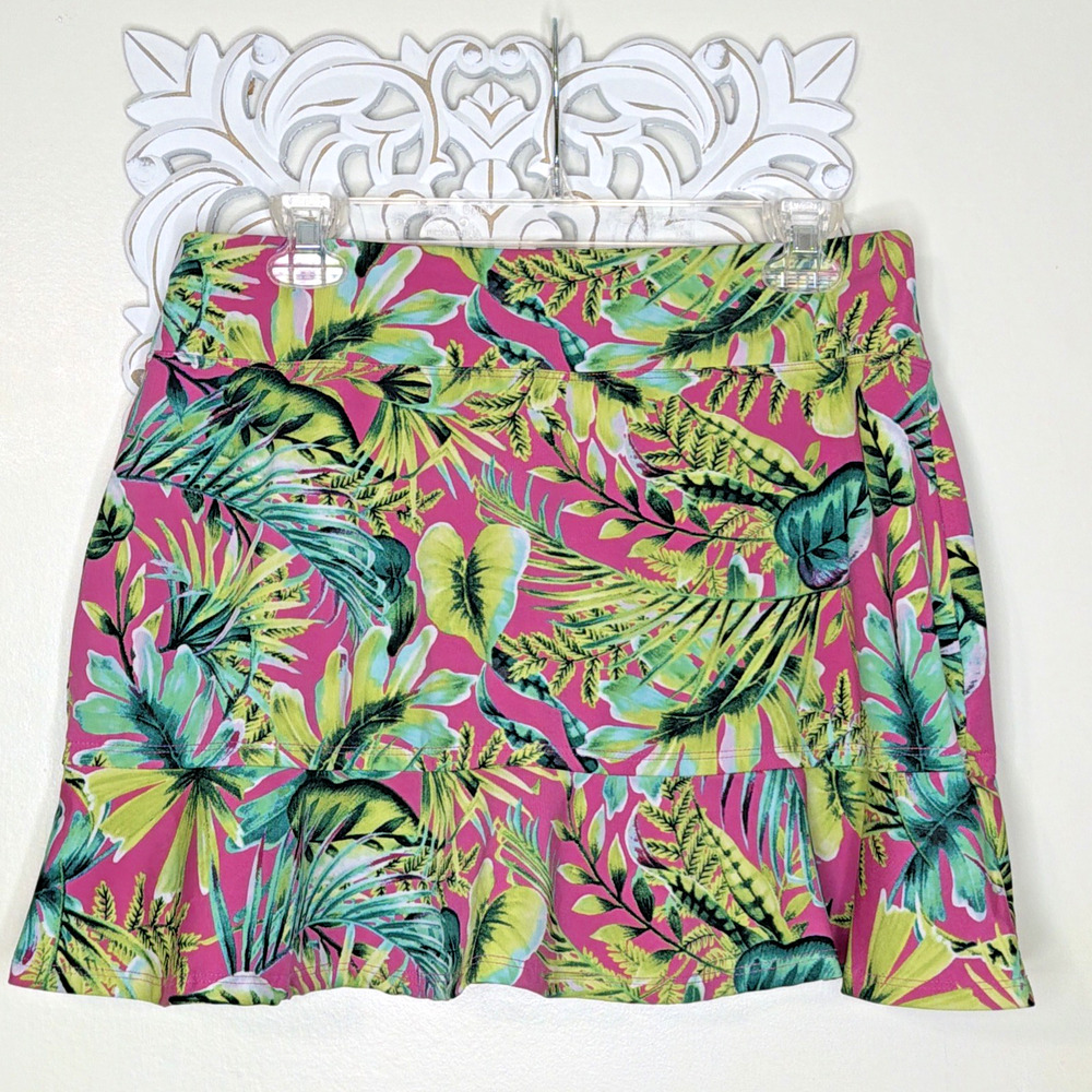 TOMMY BAHAMA Golf size Large SKORT Shorts Skirt Pickleball Tropical Print PINK